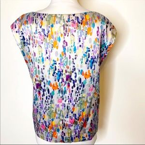 Theory multi color silk shirt.